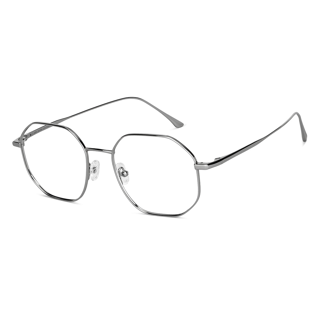 John Jacobs Online Silver Full Rim Geometric right side