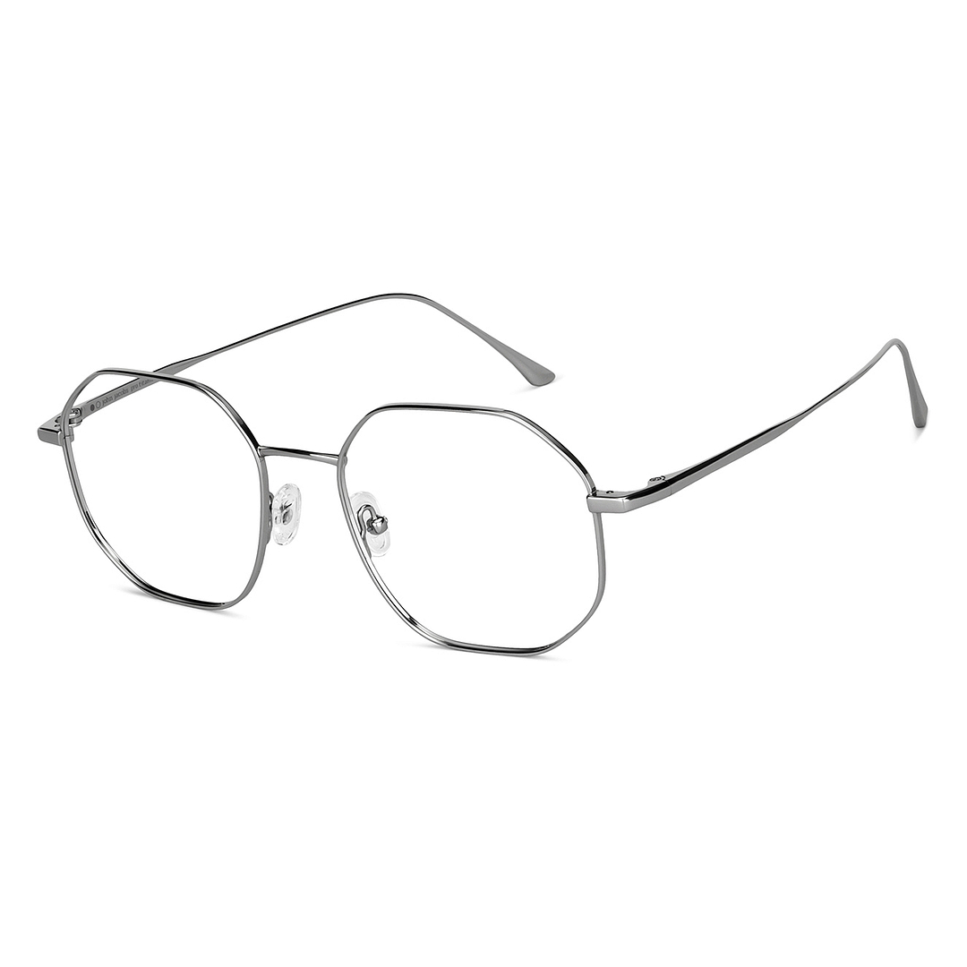 John Jacobs Online Silver Full Rim Geometric left side