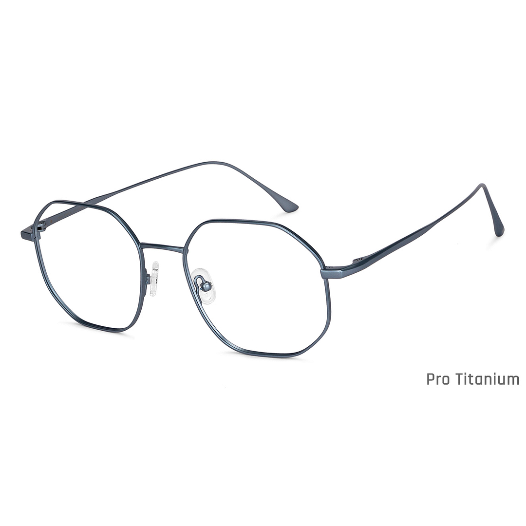 John Jacobs Online Sky Blue Full Rim Geometric left side