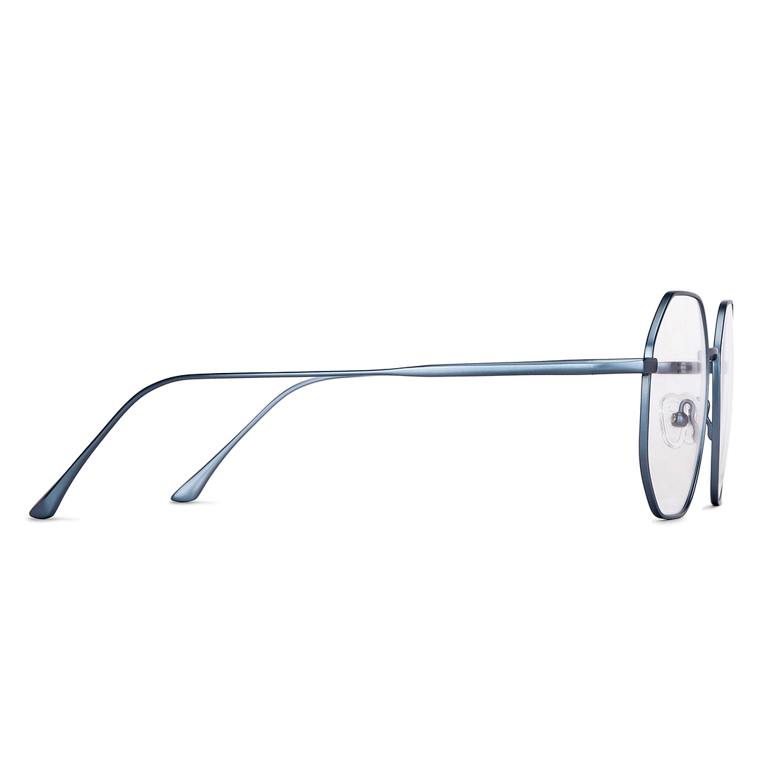 John Jacobs Online Sky Blue Full Rim Geometric left side