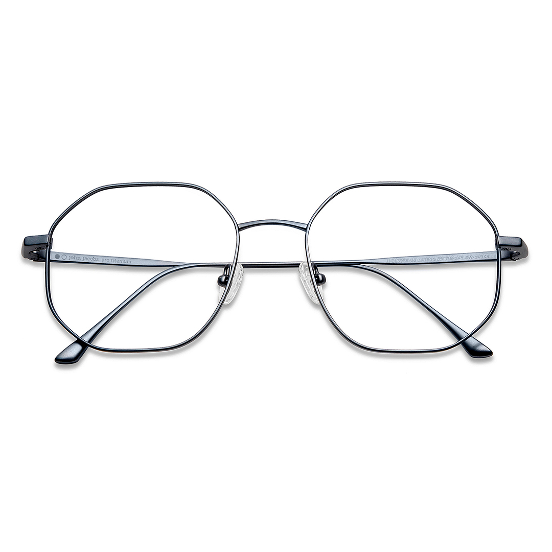 John Jacobs Online Sky Blue Full Rim Geometric left side