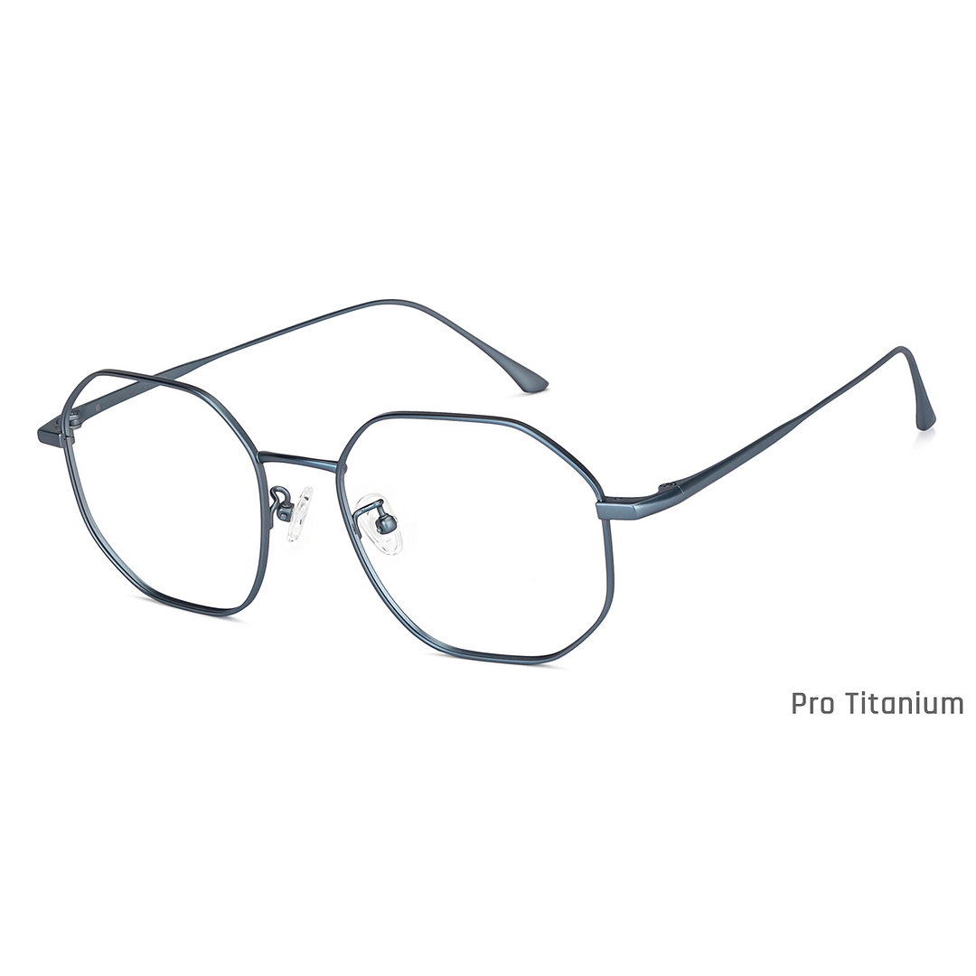 John Jacobs Sky Blue Full Rim Geometric left side