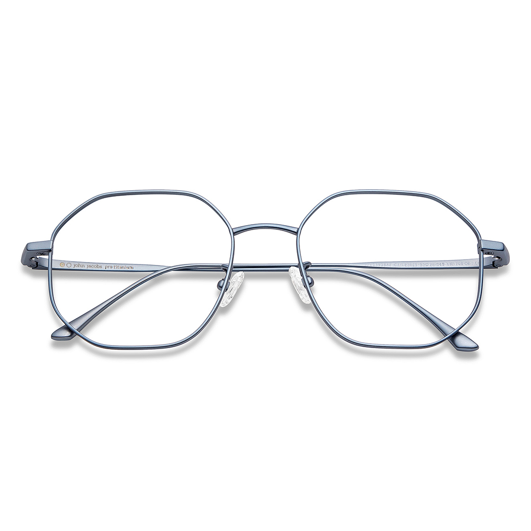 John Jacobs Sky Blue Full Rim Geometric left side