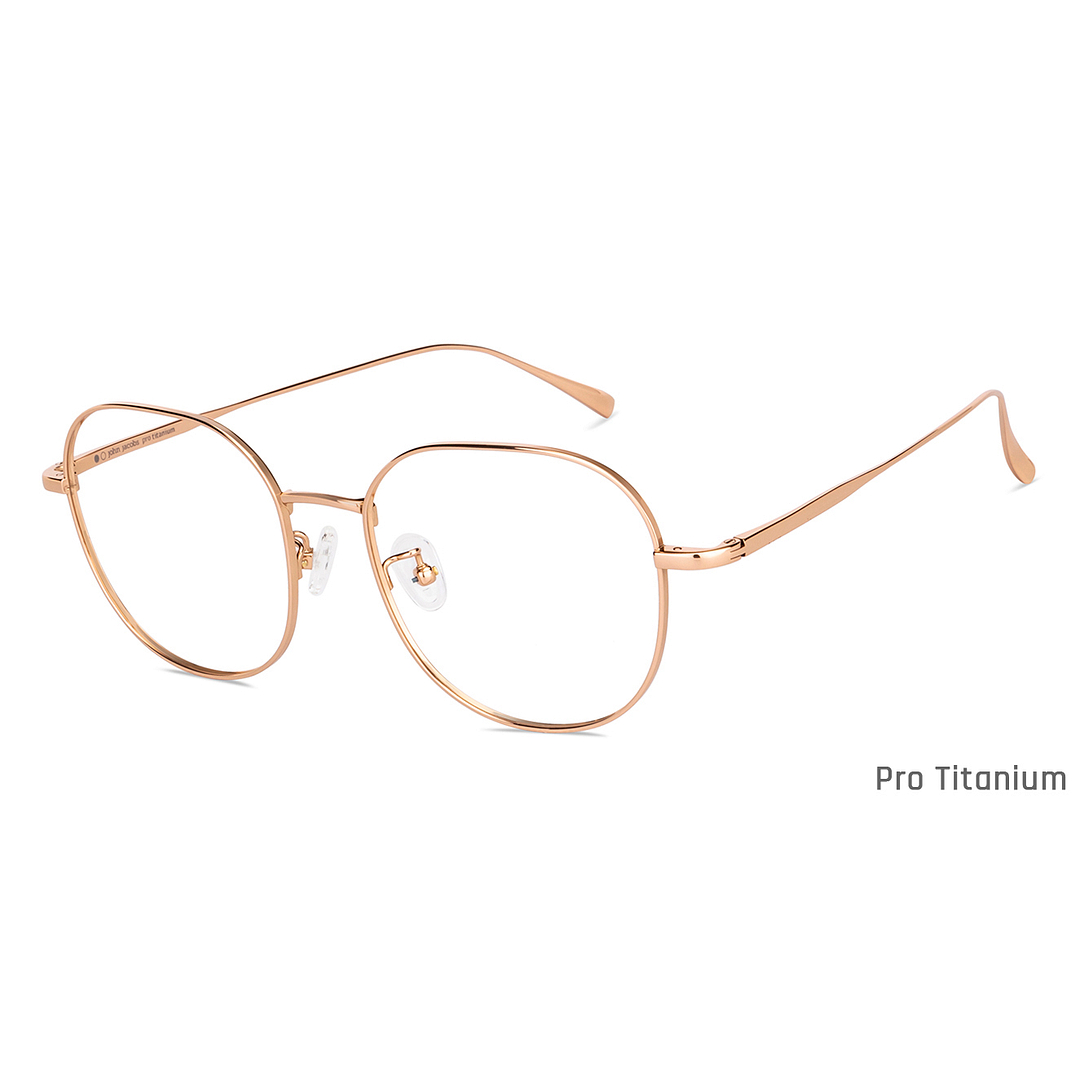 John Jacobs Online Gold Full Rim Round left side