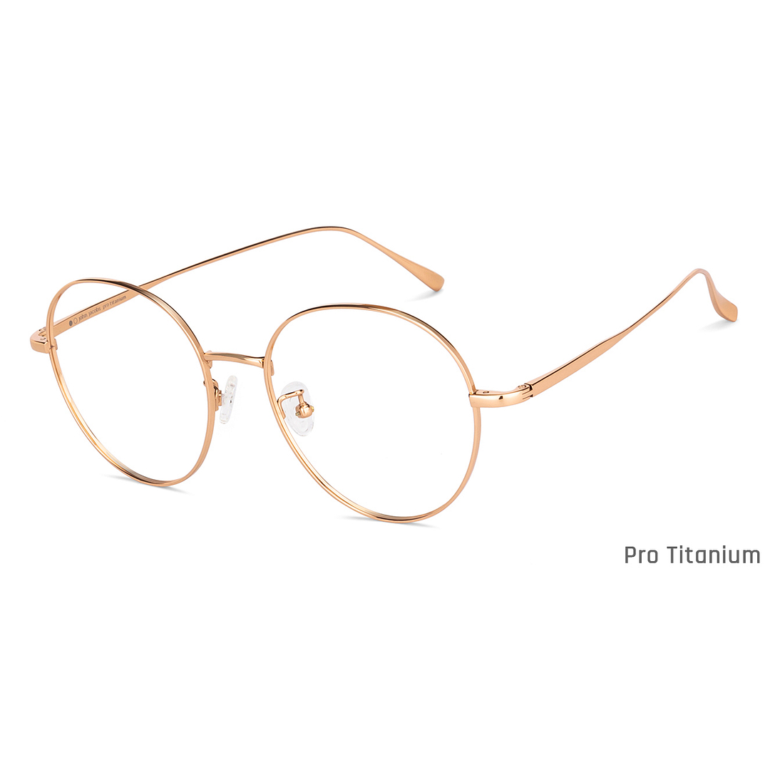 John Jacobs Online Gold Full Rim Round left side