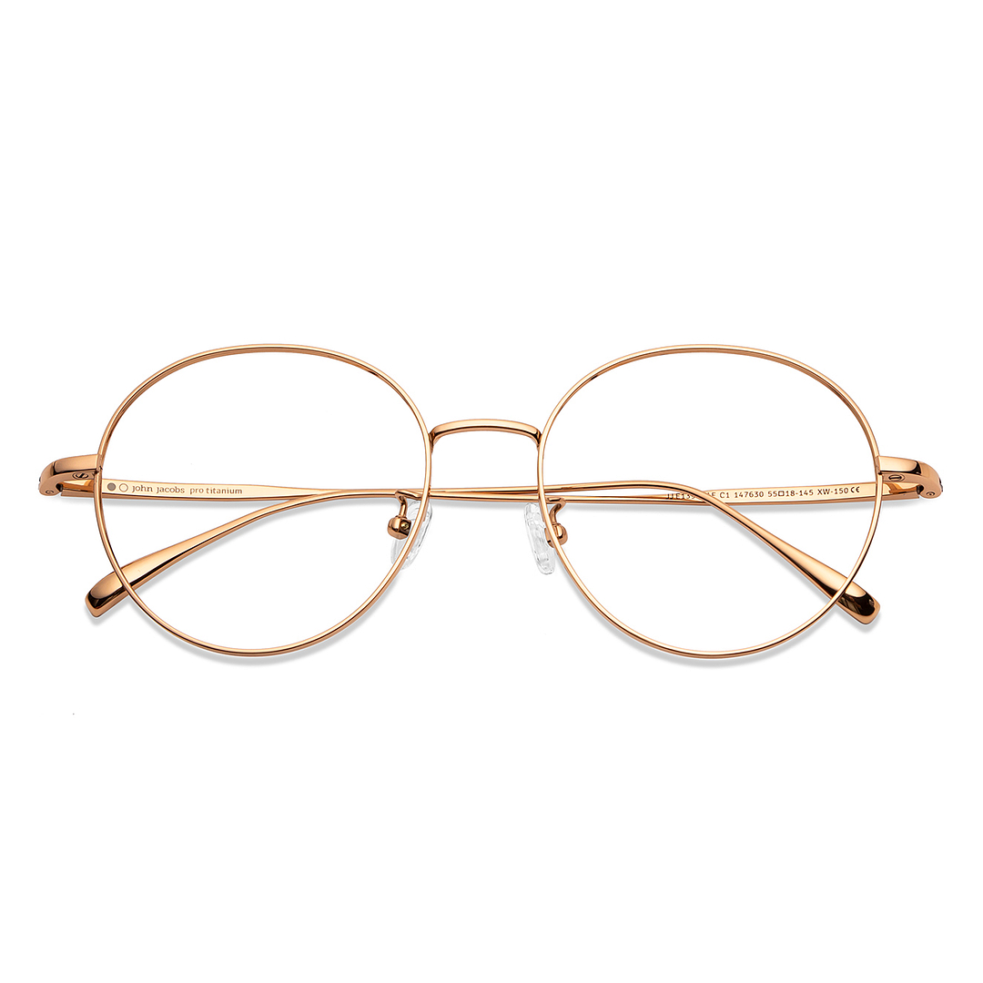 John Jacobs Online Gold Full Rim Round left side