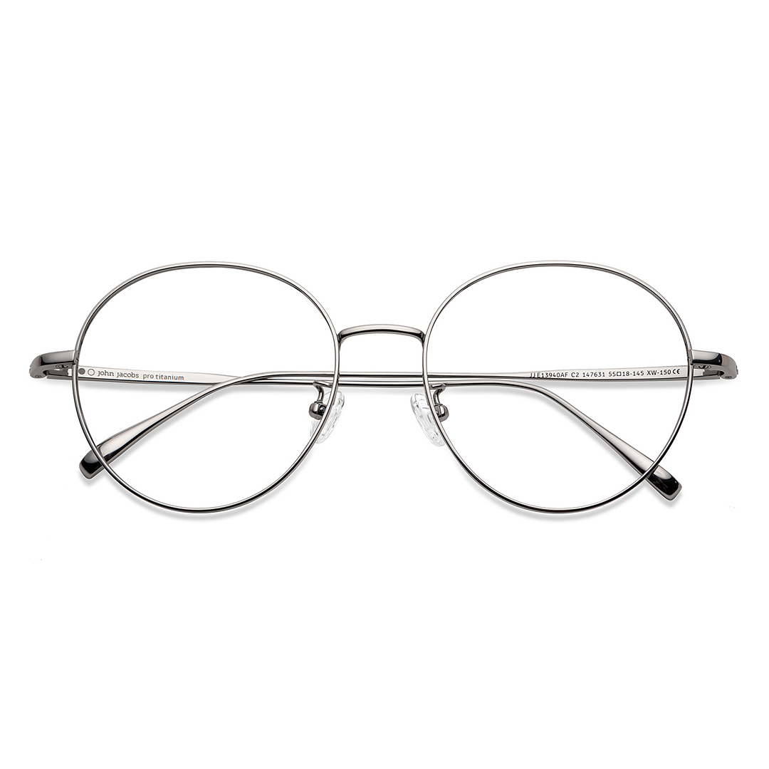 John Jacobs Online Silver Full Rim Round left side
