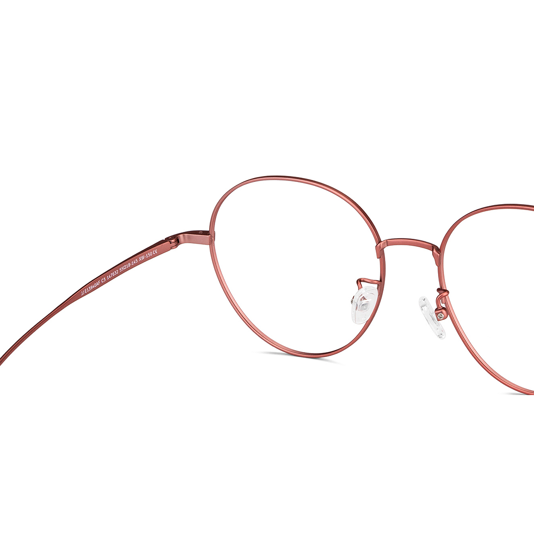 John Jacobs Online Pink Transparent Full Rim Round right side