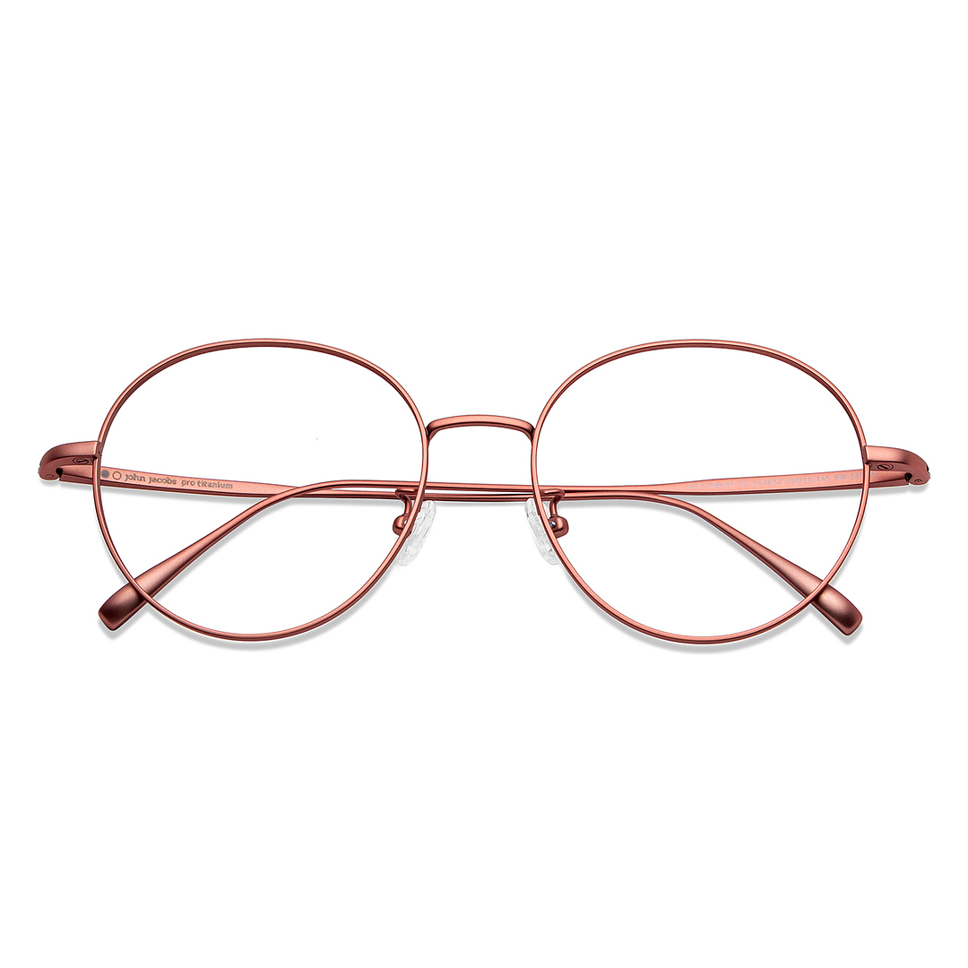 John Jacobs Online Pink Transparent Full Rim Round left side