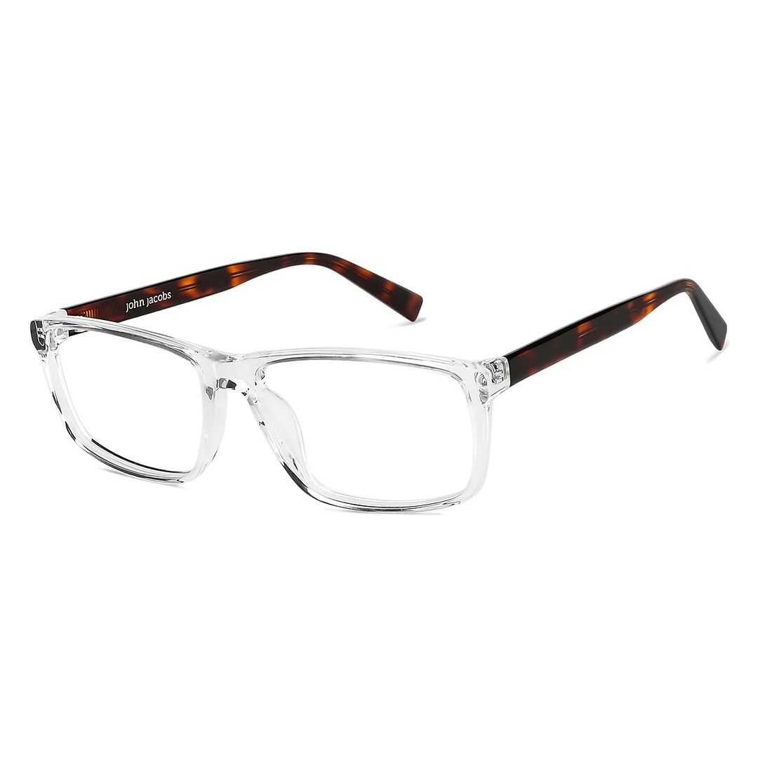 John Jacobs Online Crystal Transparent Full Rim Rectangle left side