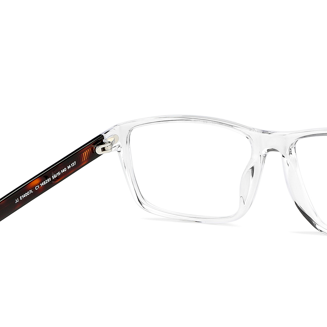 John Jacobs Online Crystal Transparent Full Rim Rectangle right side