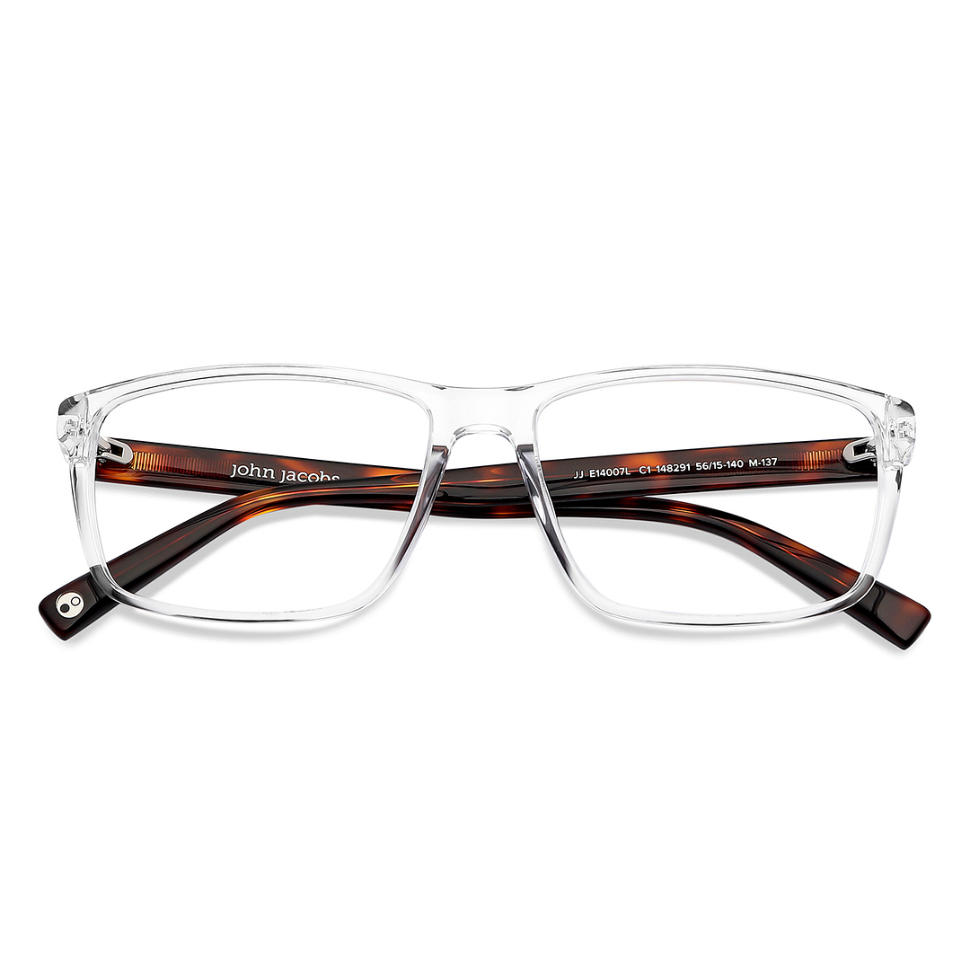 John Jacobs Online Crystal Transparent Full Rim Rectangle left side