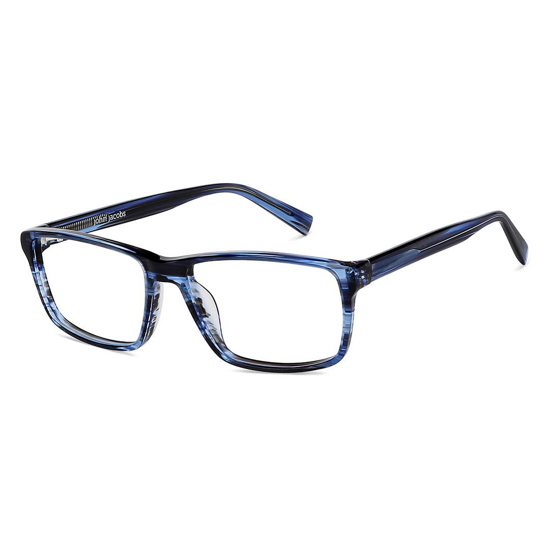 John Jacobs Online Sky Blue Full Rim Rectangle left side