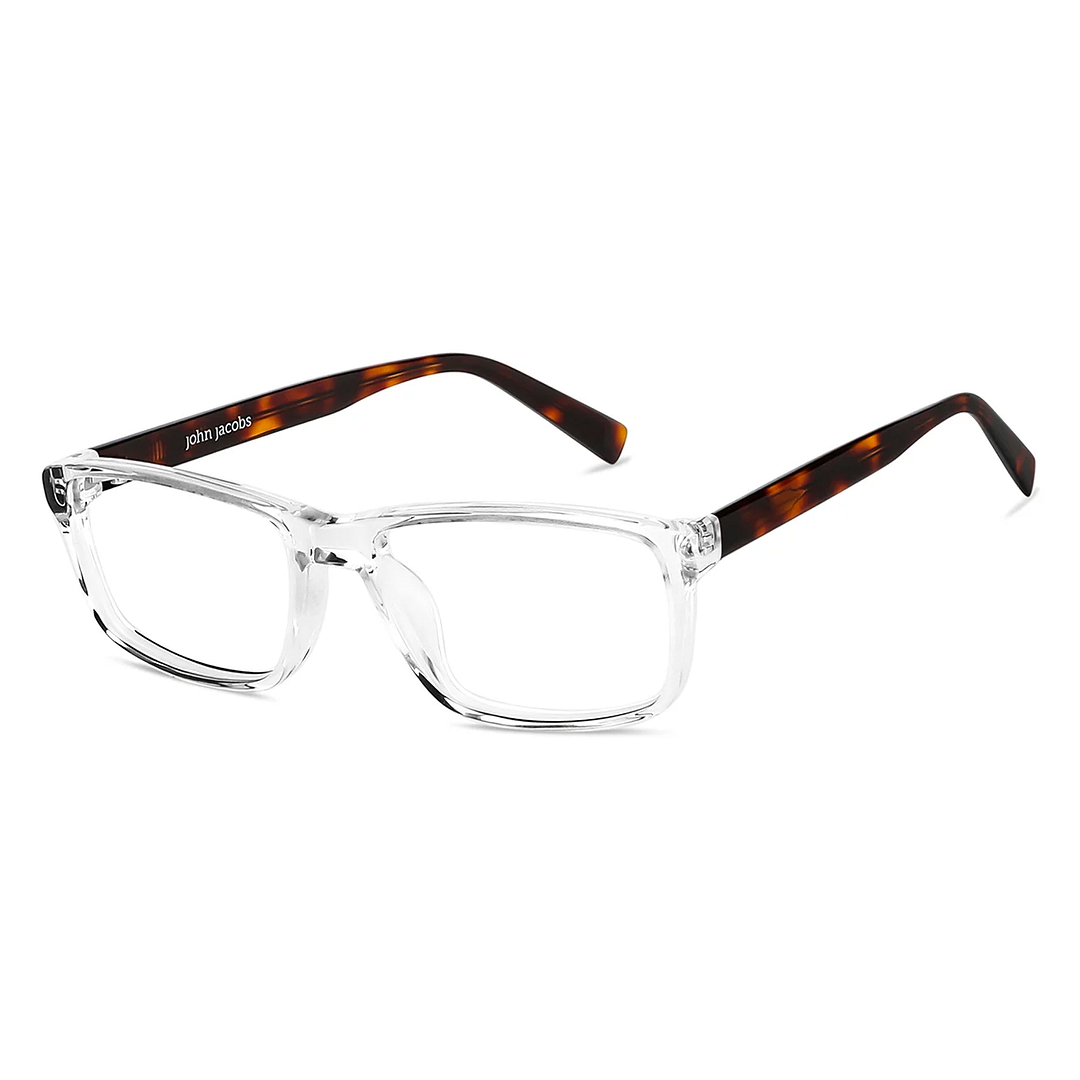 John Jacobs Online Crystal Transparent Full Rim Rectangle left side