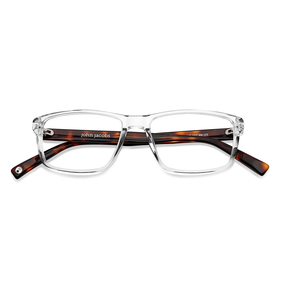 John Jacobs Online Crystal Transparent Full Rim Rectangle left side