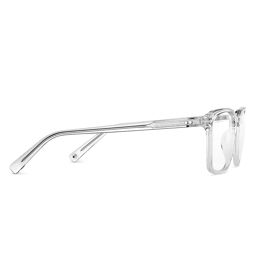 John Jacobs Crystal Transparent Full Rim Square left side