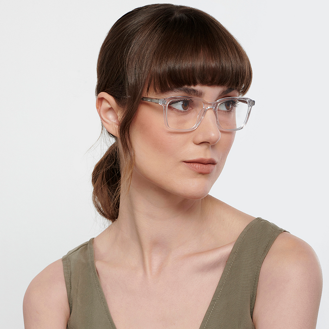 John Jacobs Crystal Transparent Full Rim Square right side