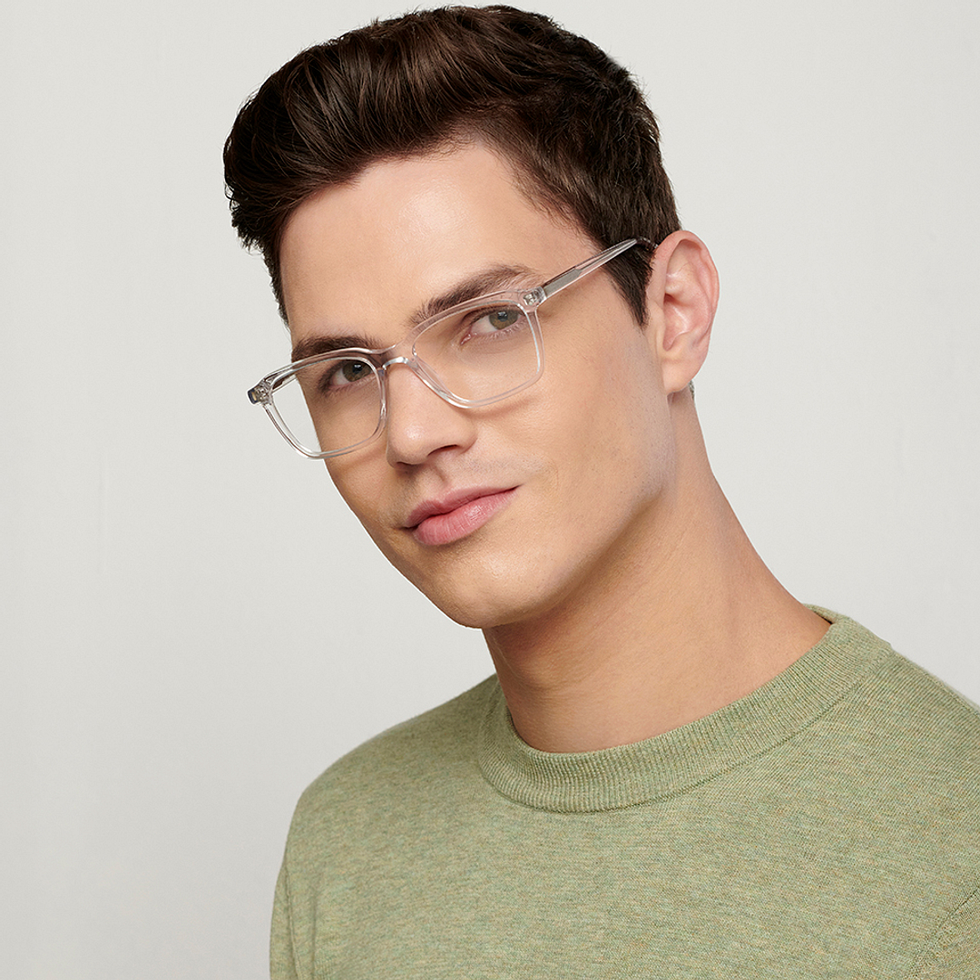 John Jacobs Crystal Transparent Full Rim Square right side