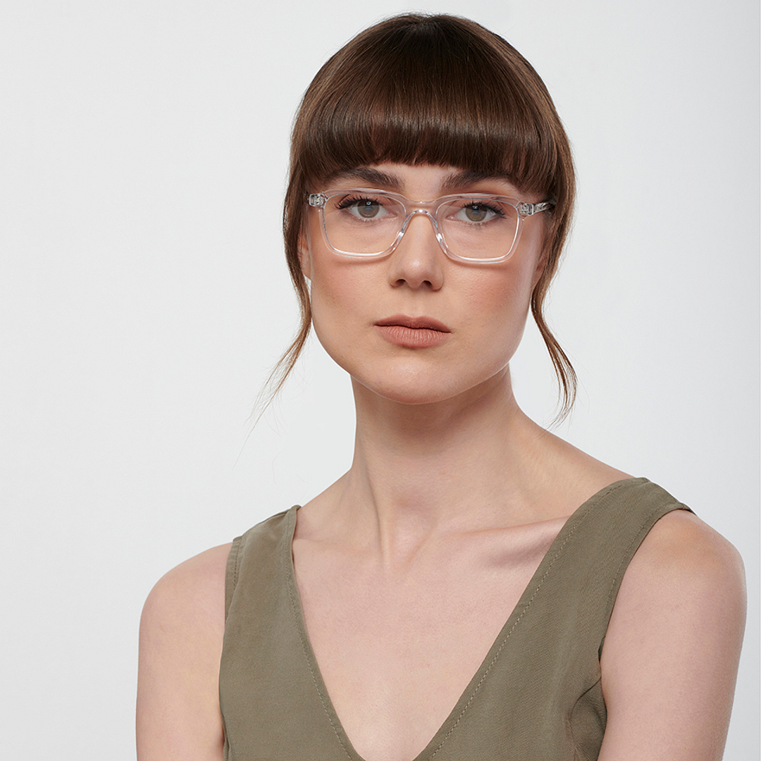 John Jacobs Online Crystal Transparent Full Rim Rectangle left side