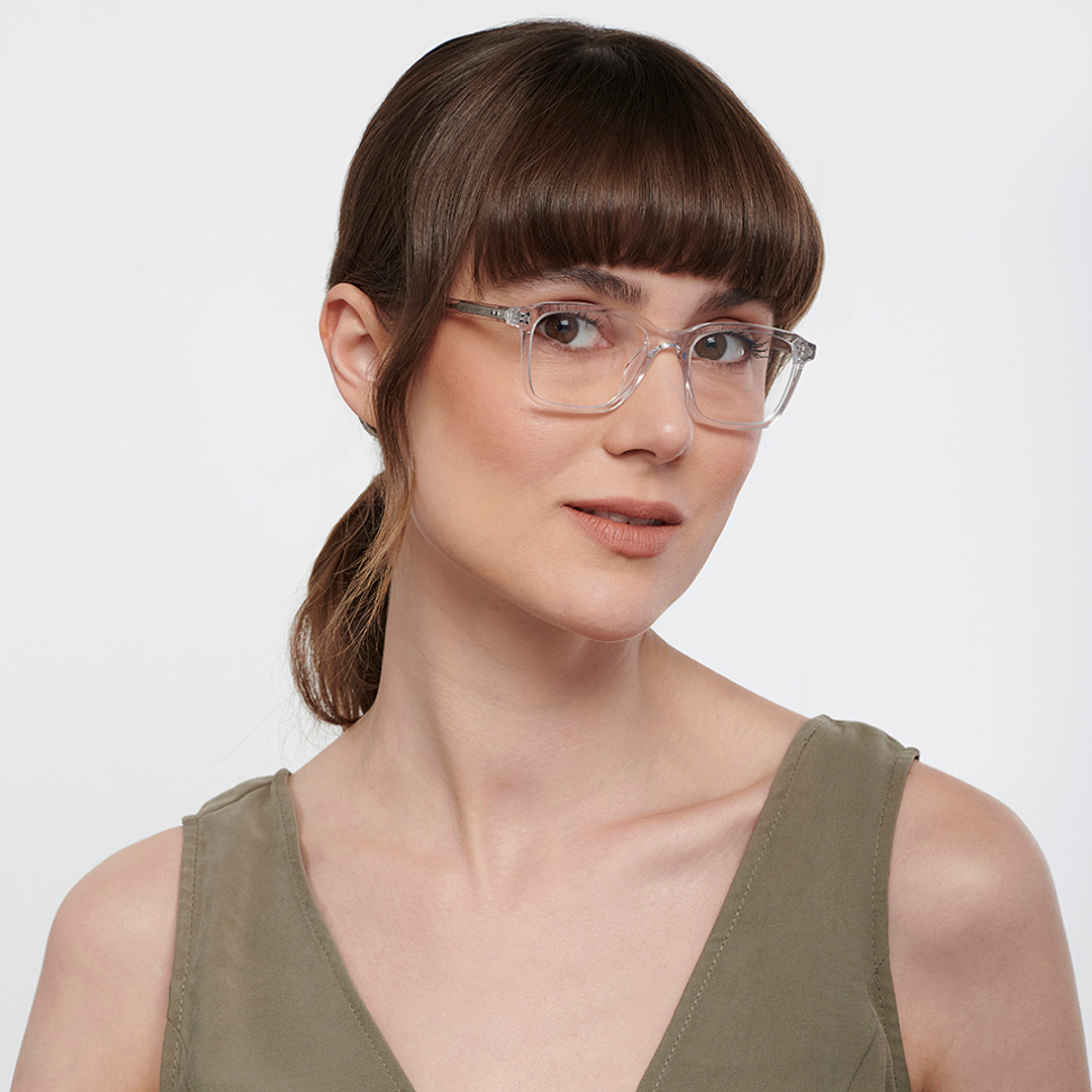 John Jacobs Online Crystal Transparent Full Rim Rectangle right side