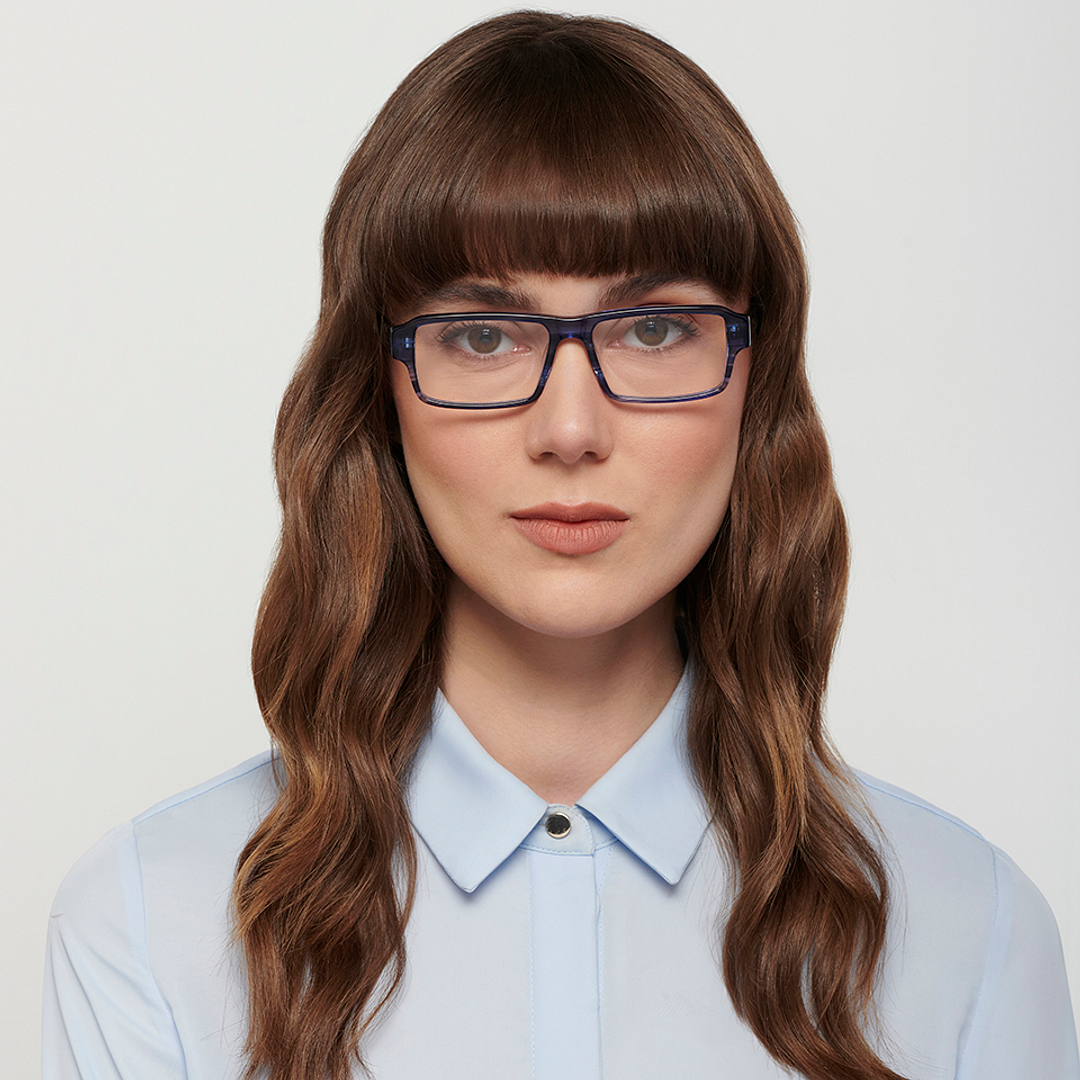 John Jacobs Online Blue Transparent Full Rim Rectangle left side