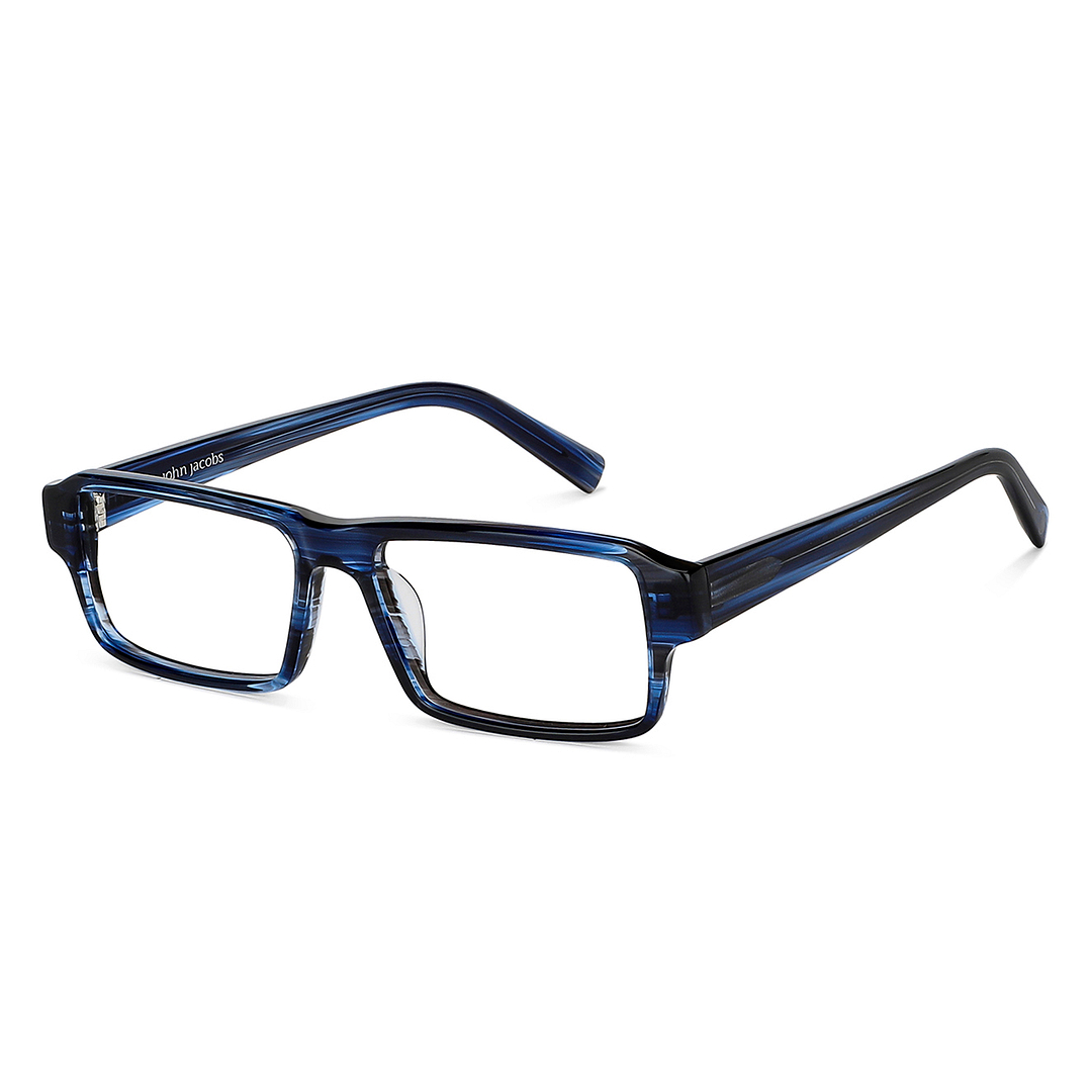 John Jacobs Online Blue Transparent Full Rim Rectangle right side