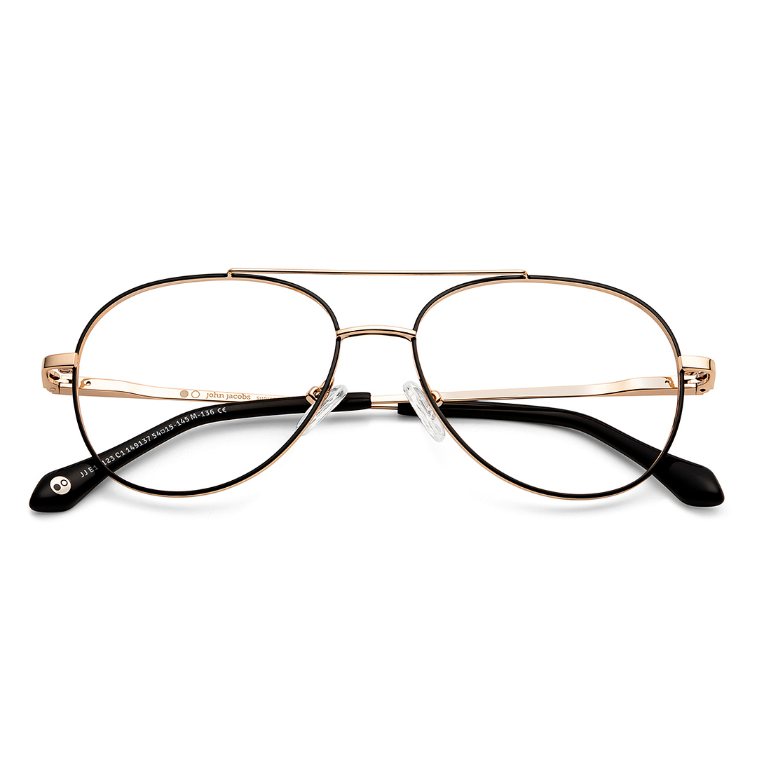 John Jacobs Online Black Full Rim Aviator left side