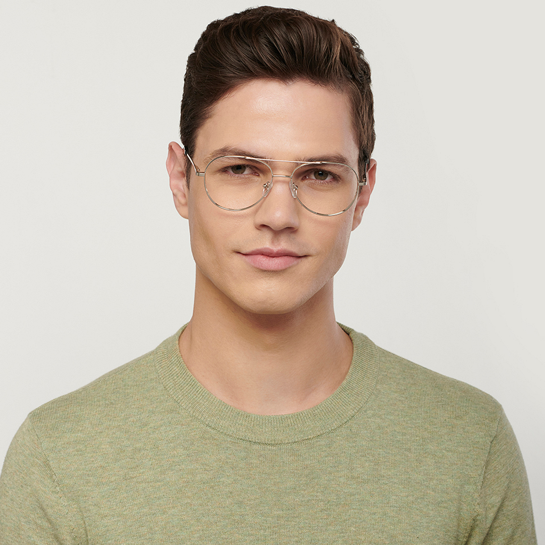 John Jacobs Online Silver Full Rim Aviator left side