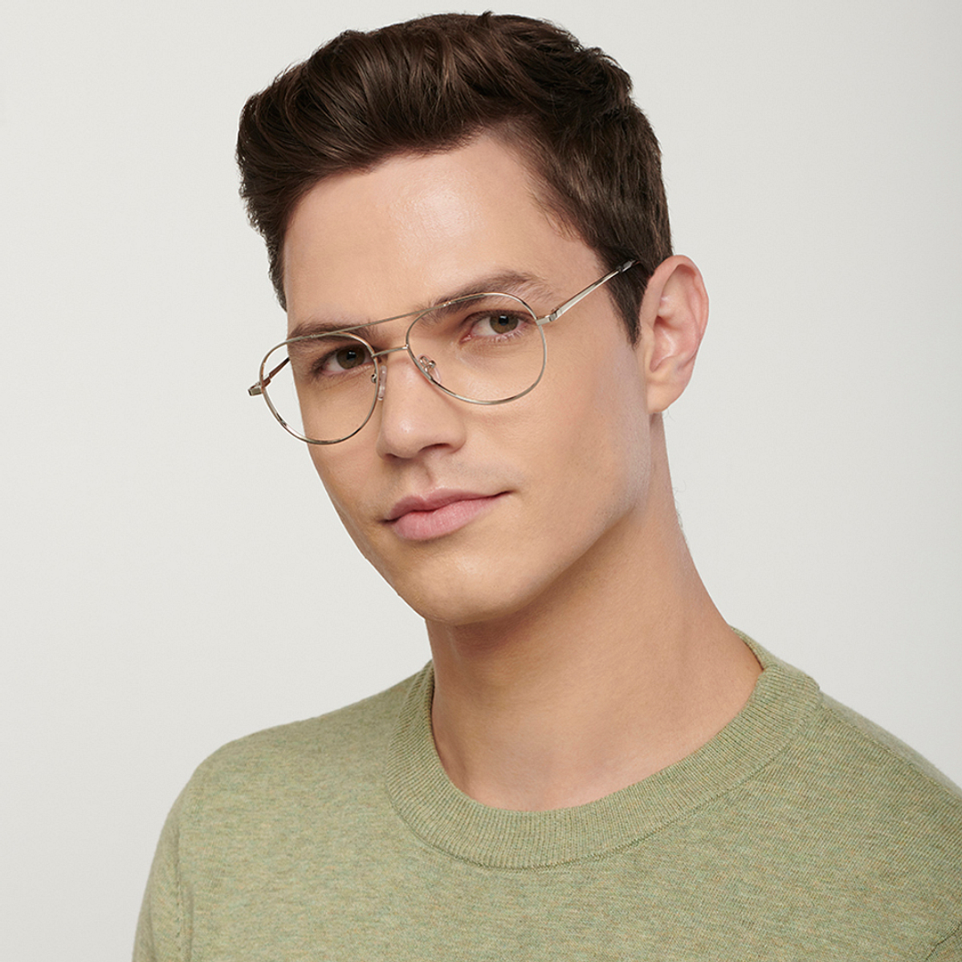 John Jacobs Online Silver Full Rim Aviator right side