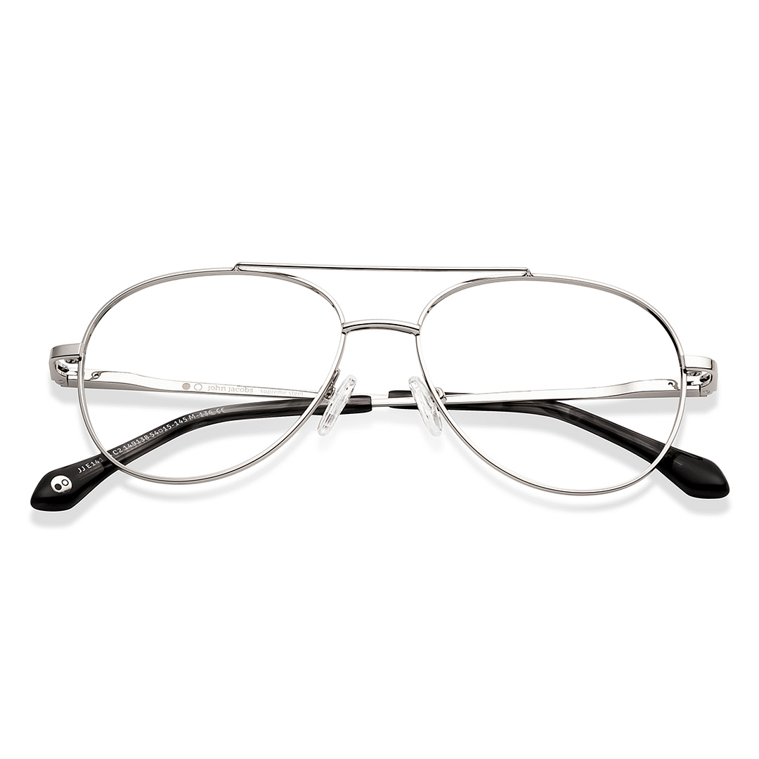 John Jacobs Online Silver Full Rim Aviator left side