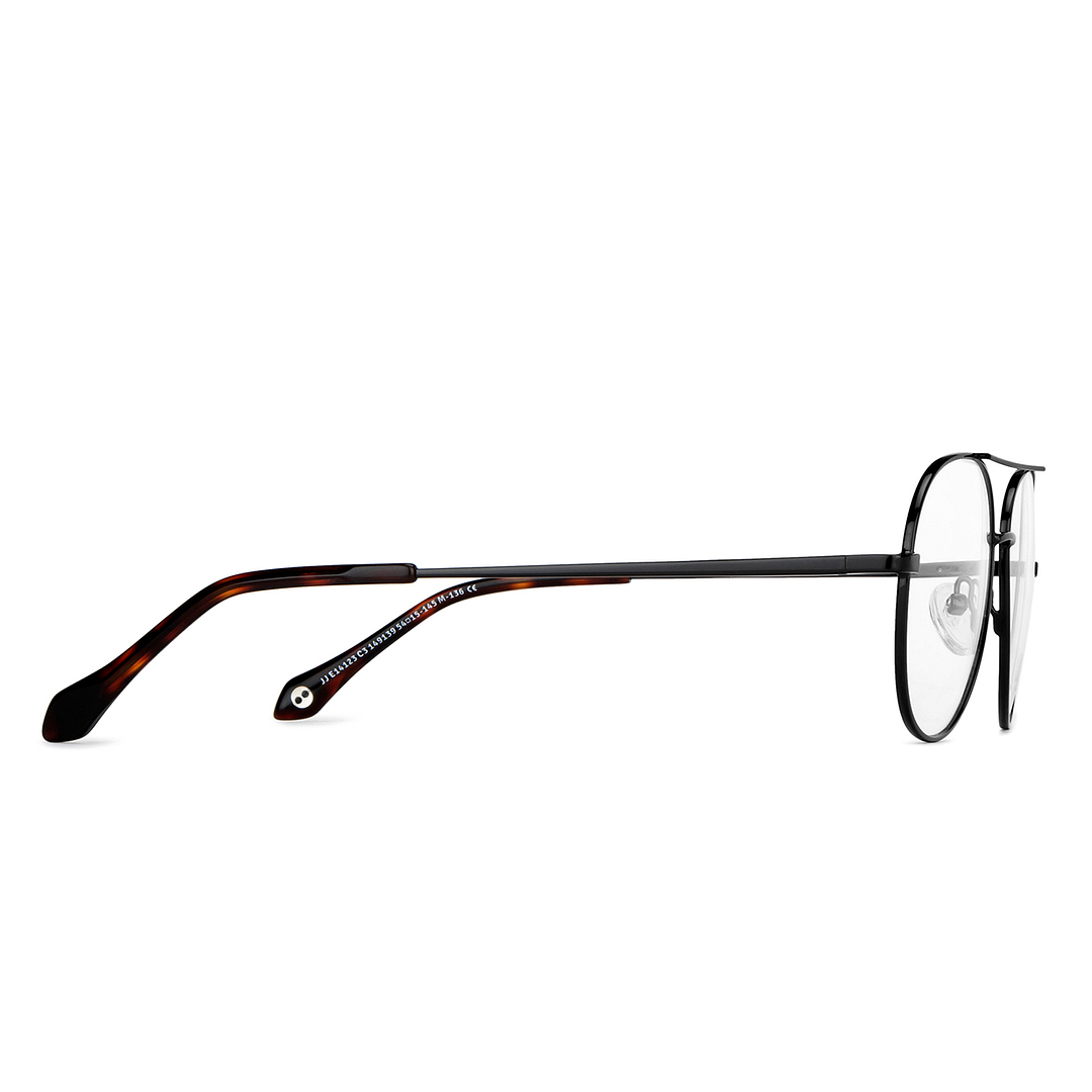 John Jacobs Online Black Full Rim Aviator left side