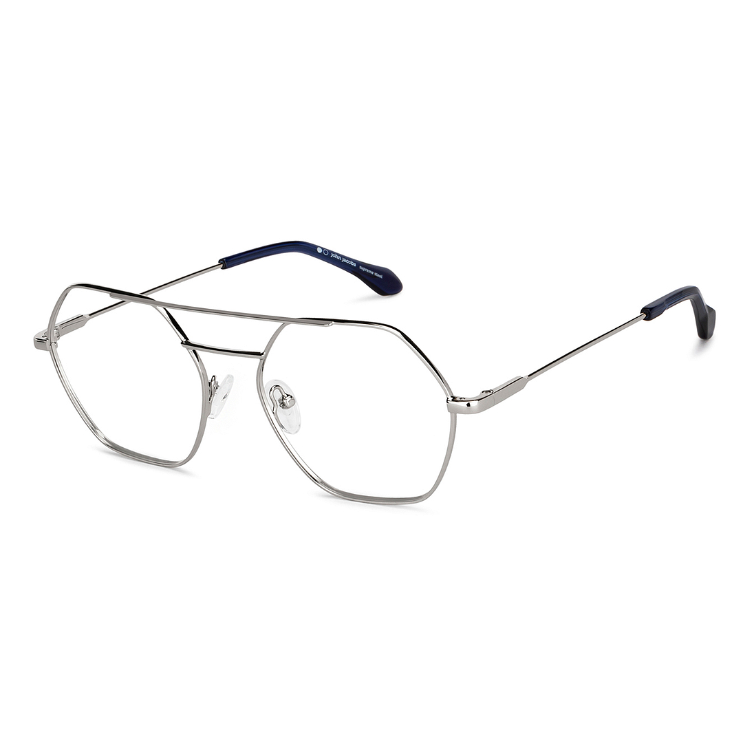 John Jacobs Online Silver Full Rim Geometric right side