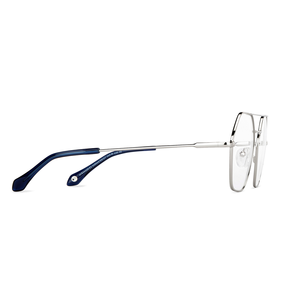 John Jacobs Online Silver Full Rim Geometric left side