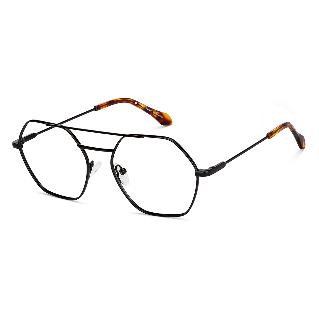 John Jacobs Black Full Rim Hexagonal right side