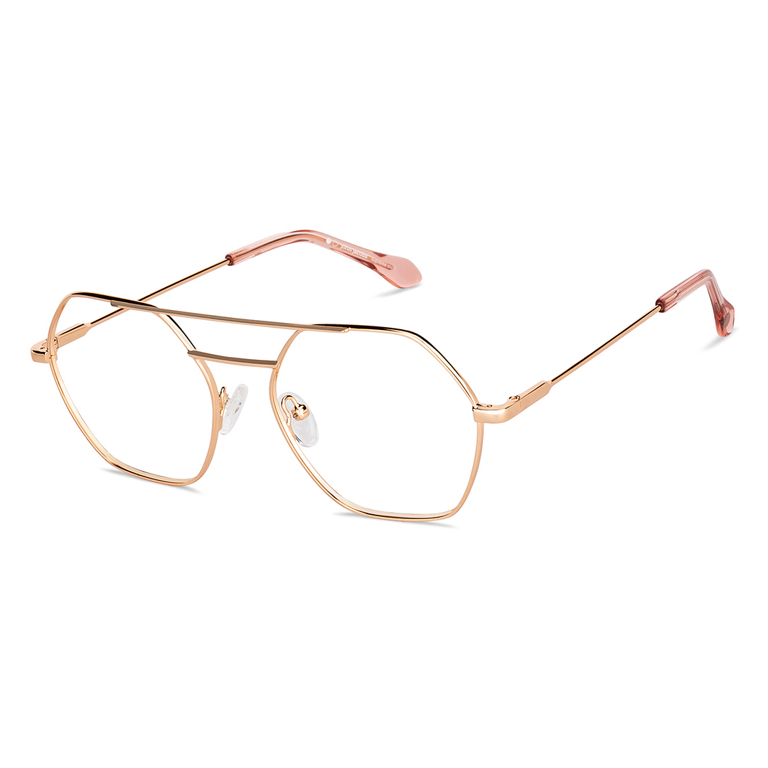John Jacobs Rose Gold Full Rim Geometric left side