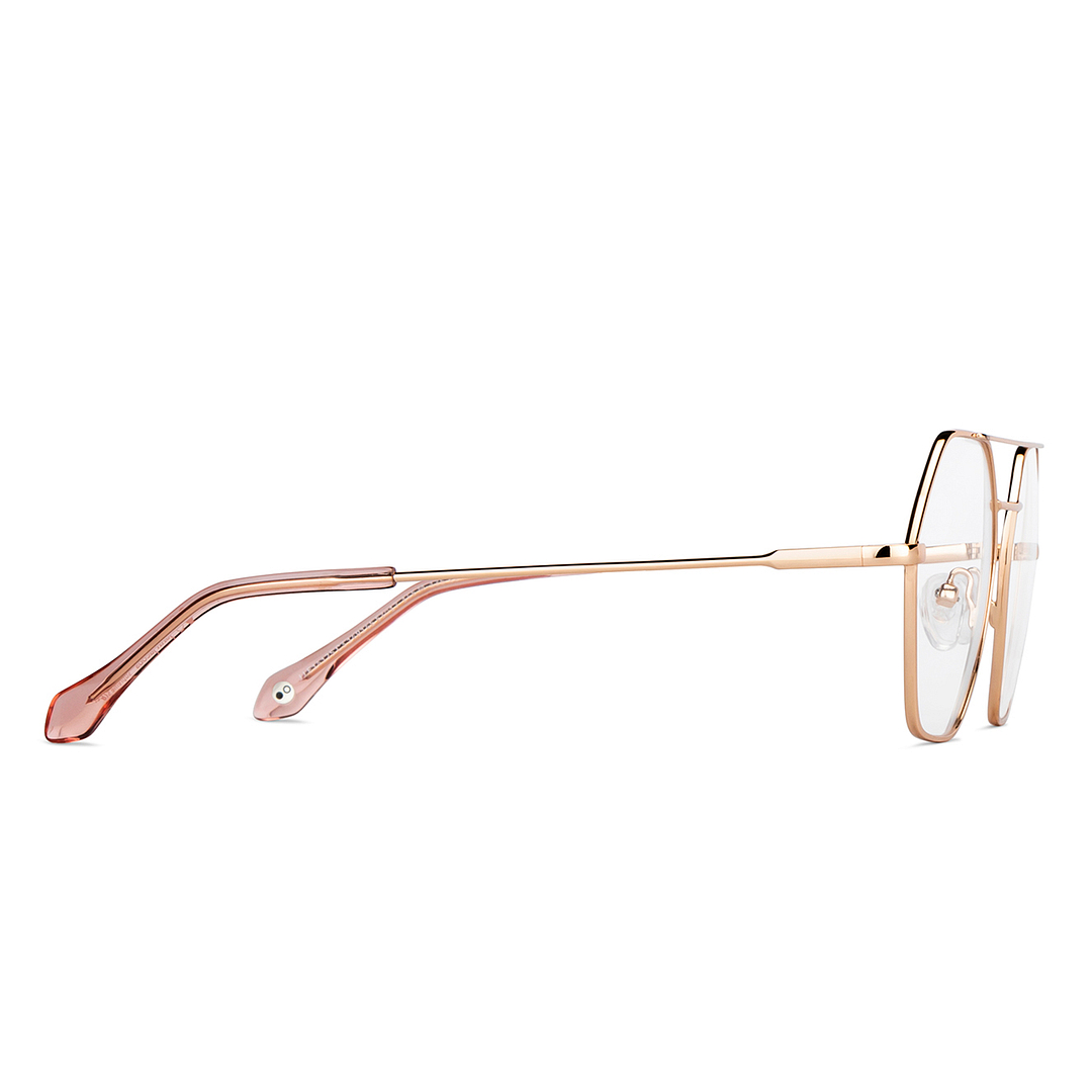 John Jacobs Rose Gold Full Rim Geometric left side