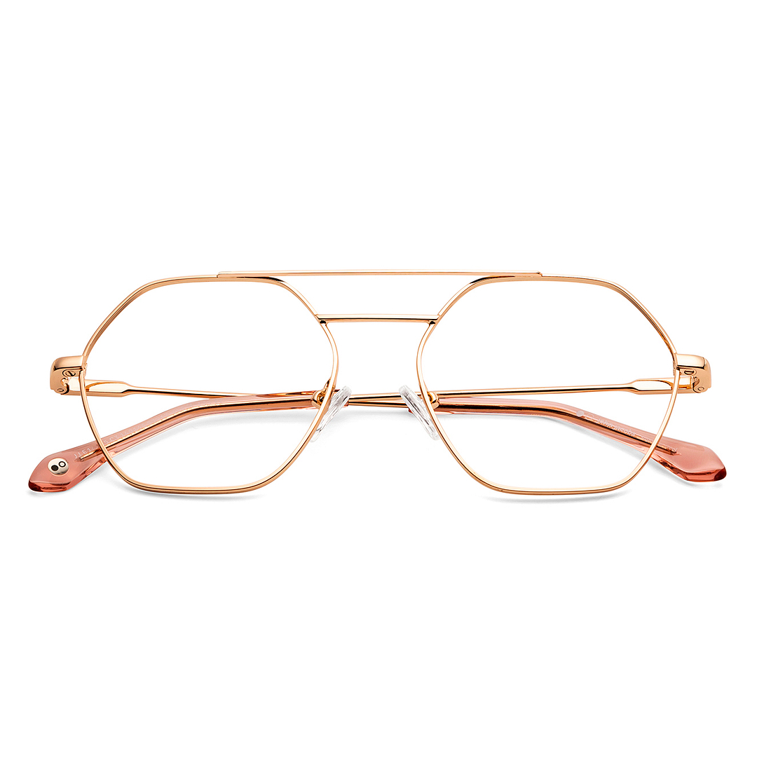 John Jacobs Rose Gold Full Rim Geometric left side