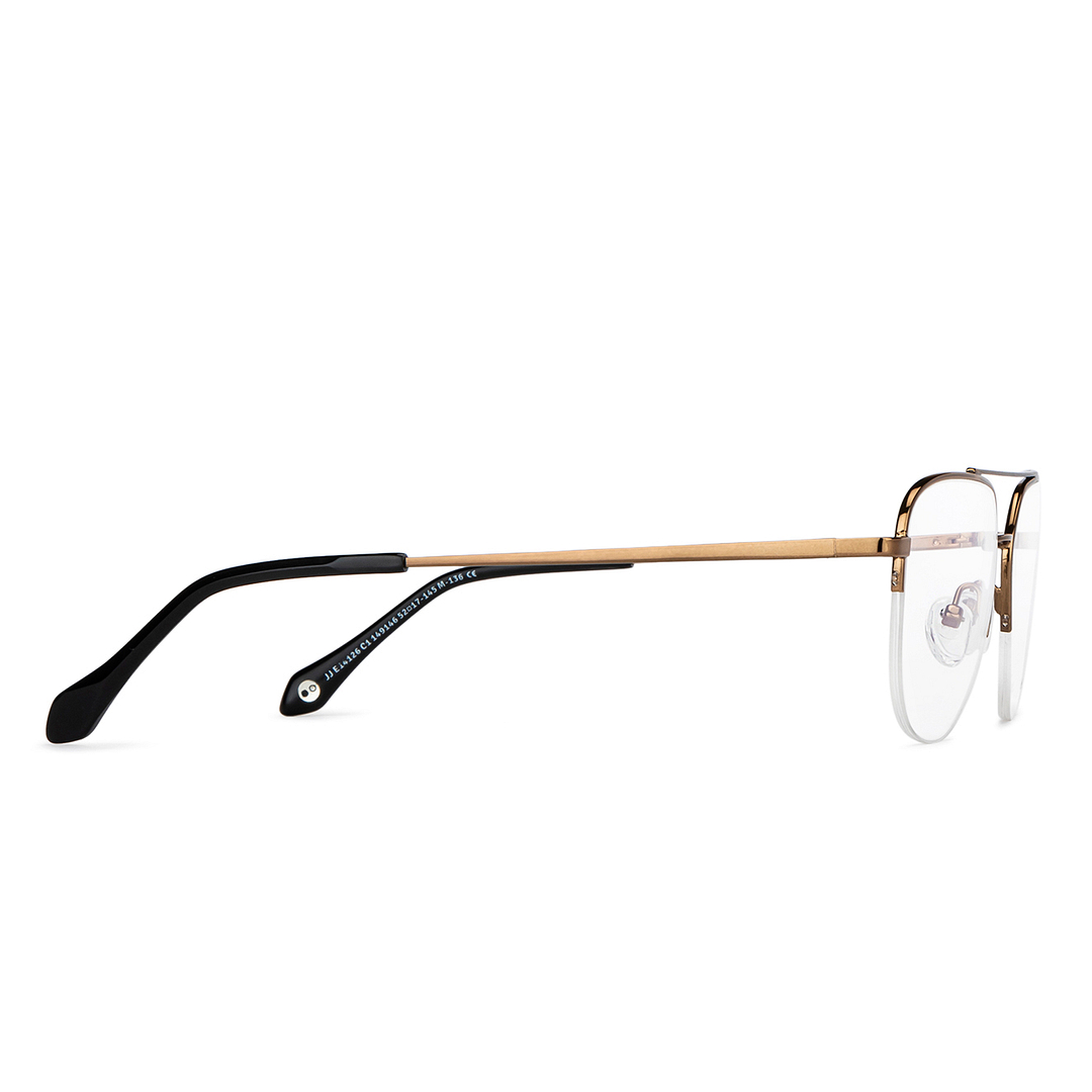 John Jacobs Gold Half Rim Aviator left side