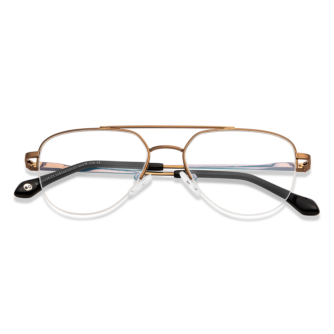 John Jacobs Gold Half Rim Aviator left side