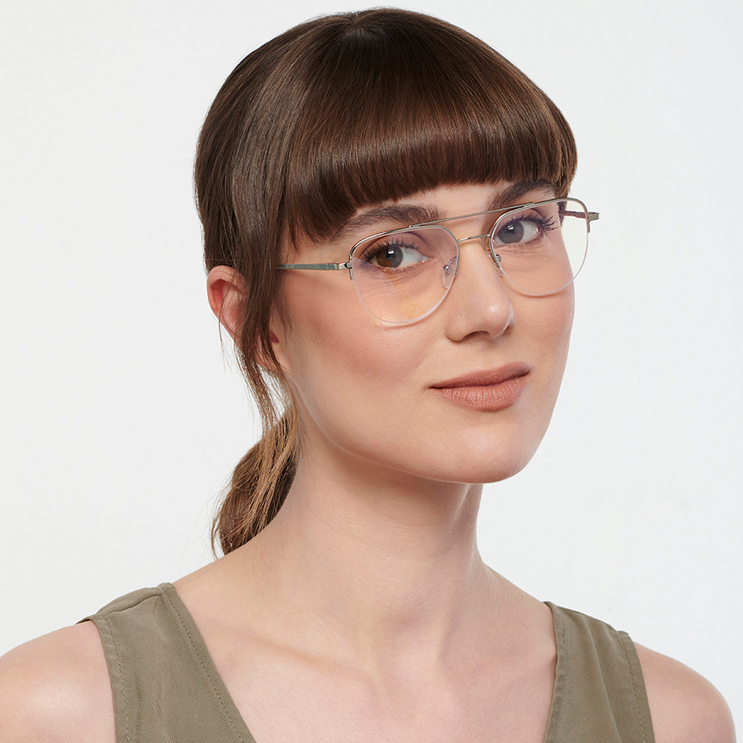 John Jacobs Online Silver Half Rim Aviator right side