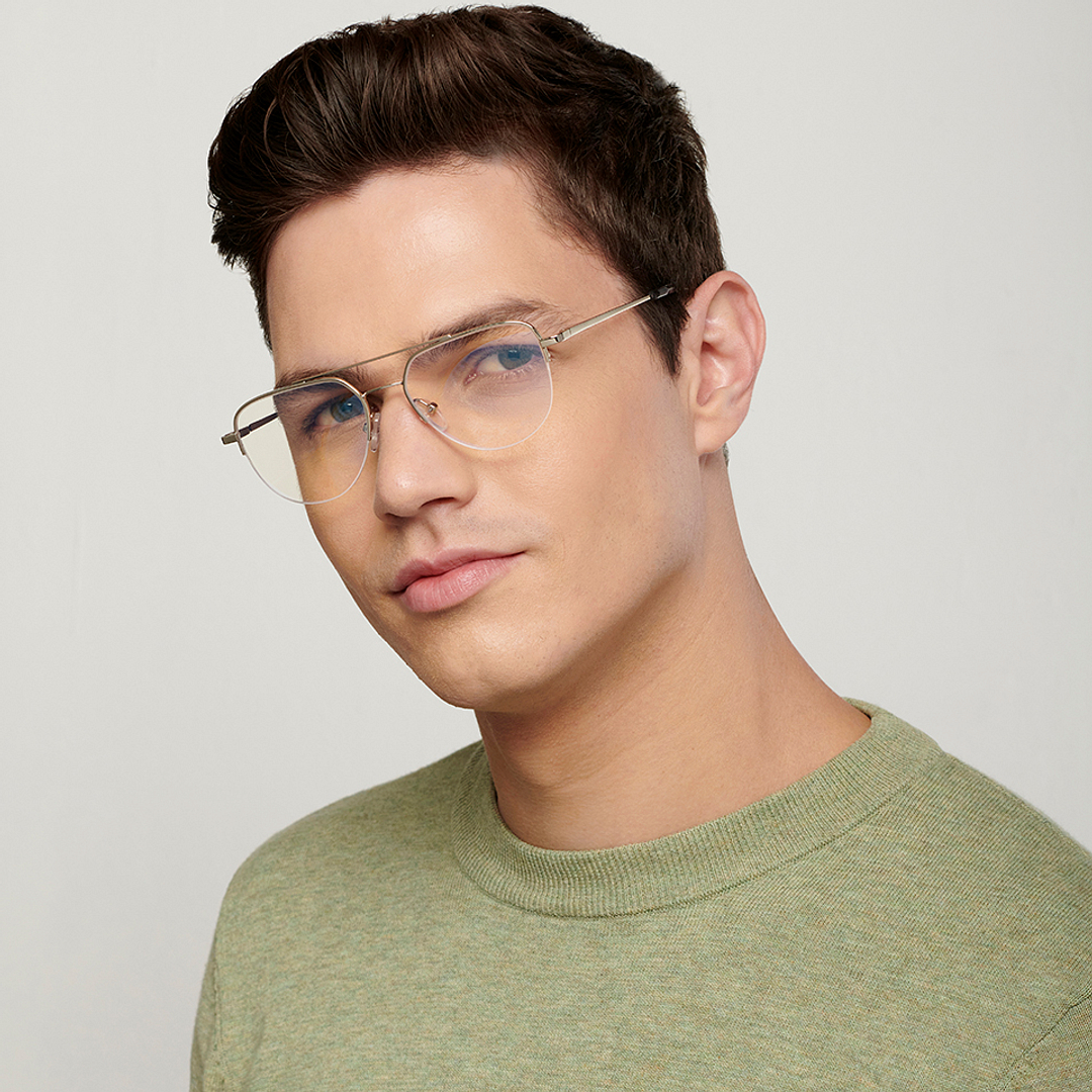 John Jacobs Online Silver Half Rim Aviator right side