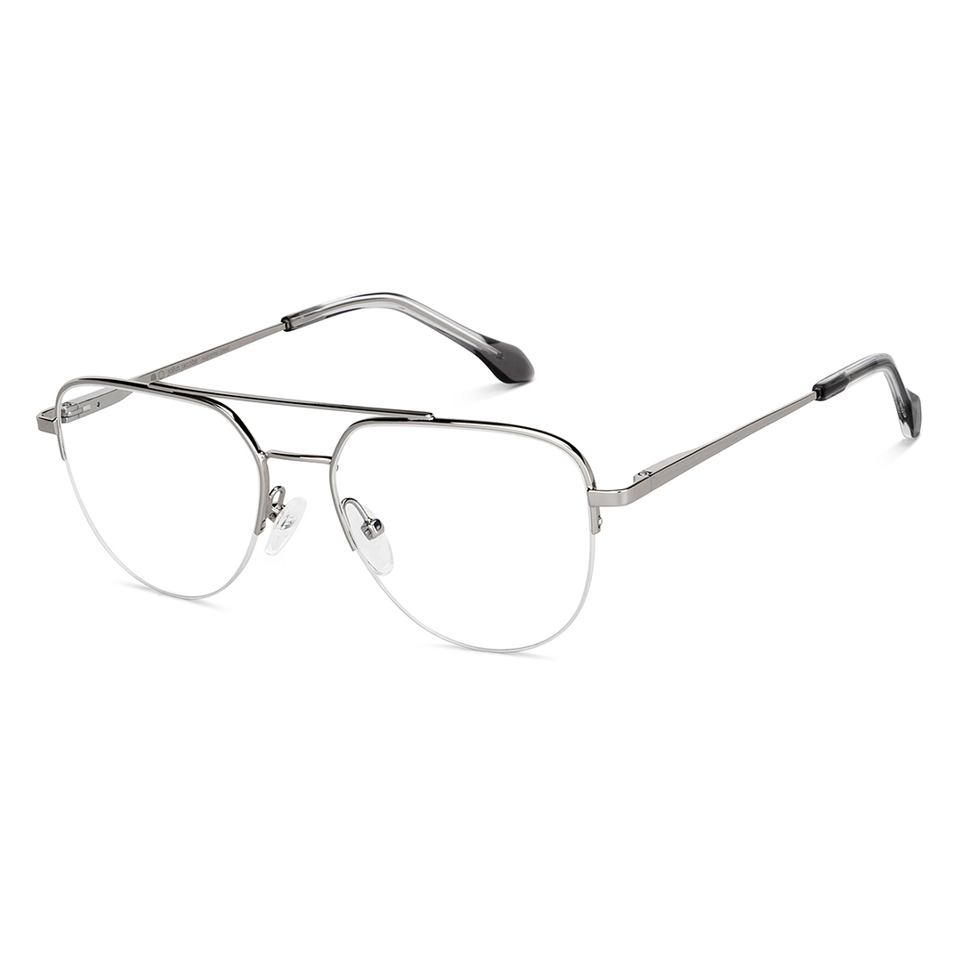 John Jacobs Online Silver Half Rim Aviator left side