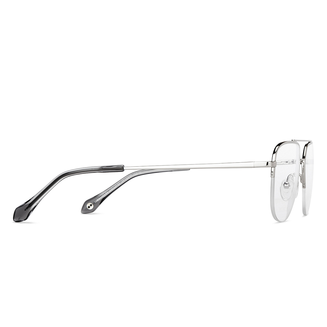 John Jacobs Online Silver Half Rim Aviator left side