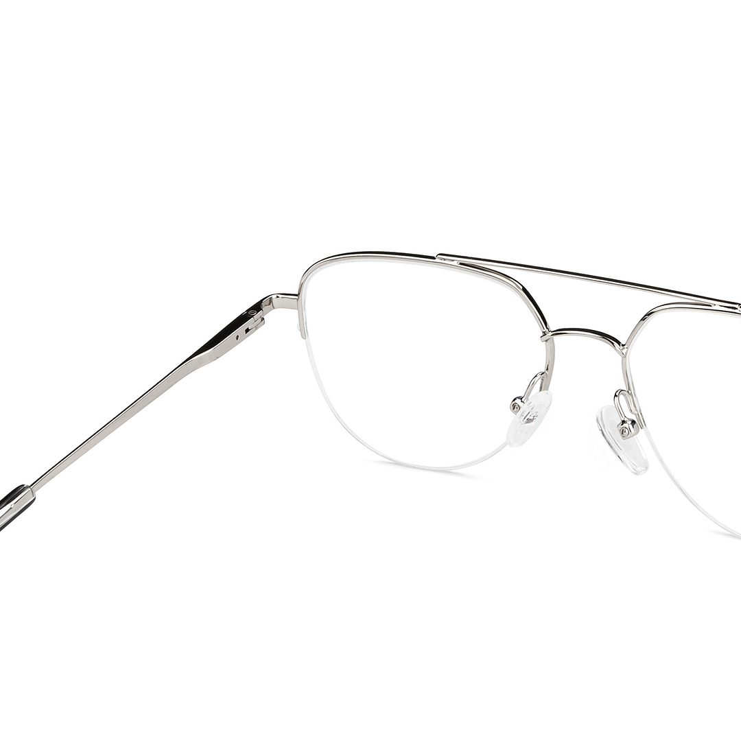 John Jacobs Online Silver Half Rim Aviator right side