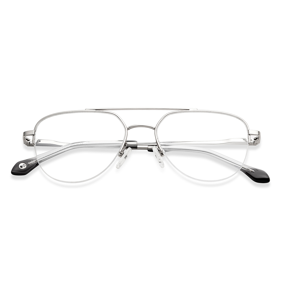 John Jacobs Online Silver Half Rim Aviator left side