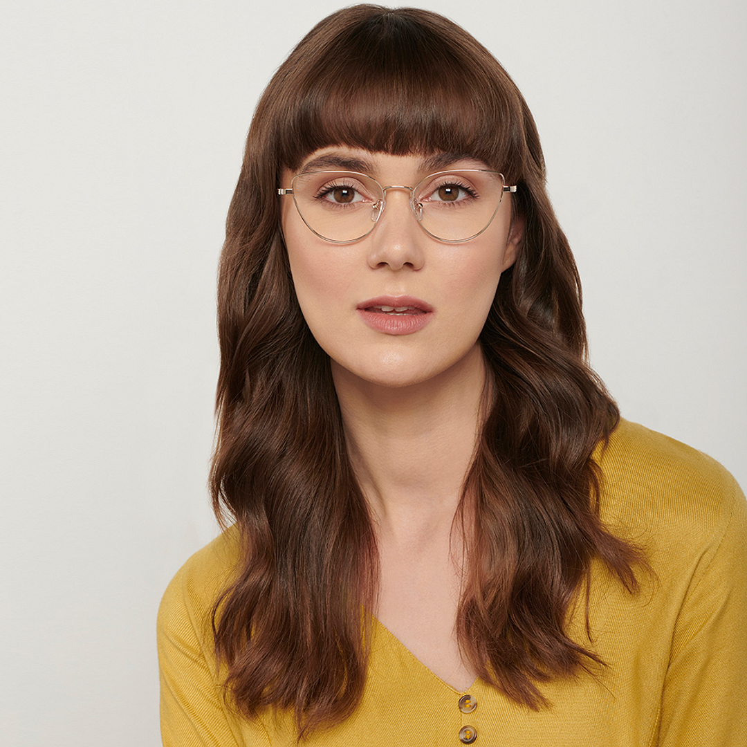 John Jacobs Online Gold Full Rim Cat Eye left side