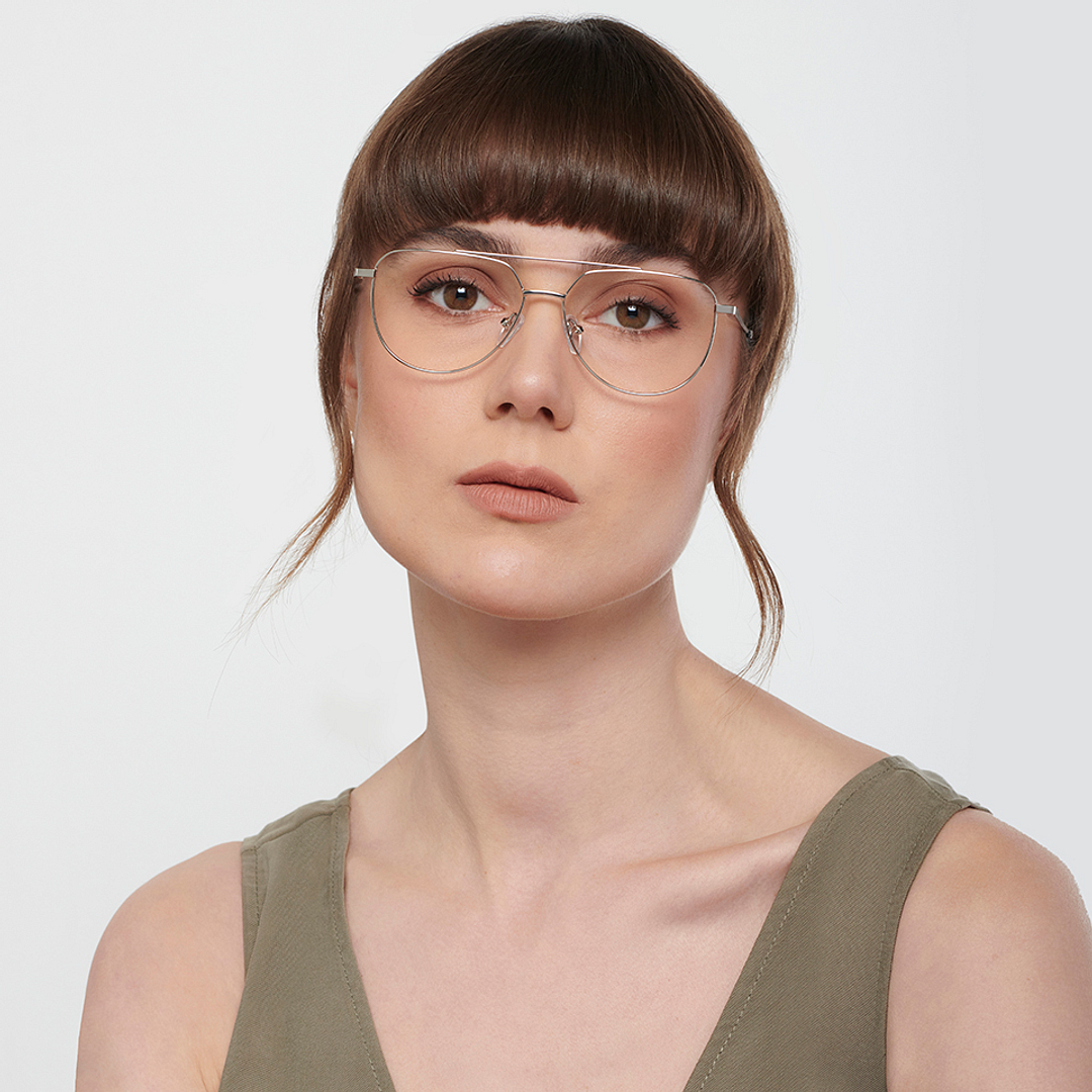 John Jacobs Online Silver Full Rim Aviator left side