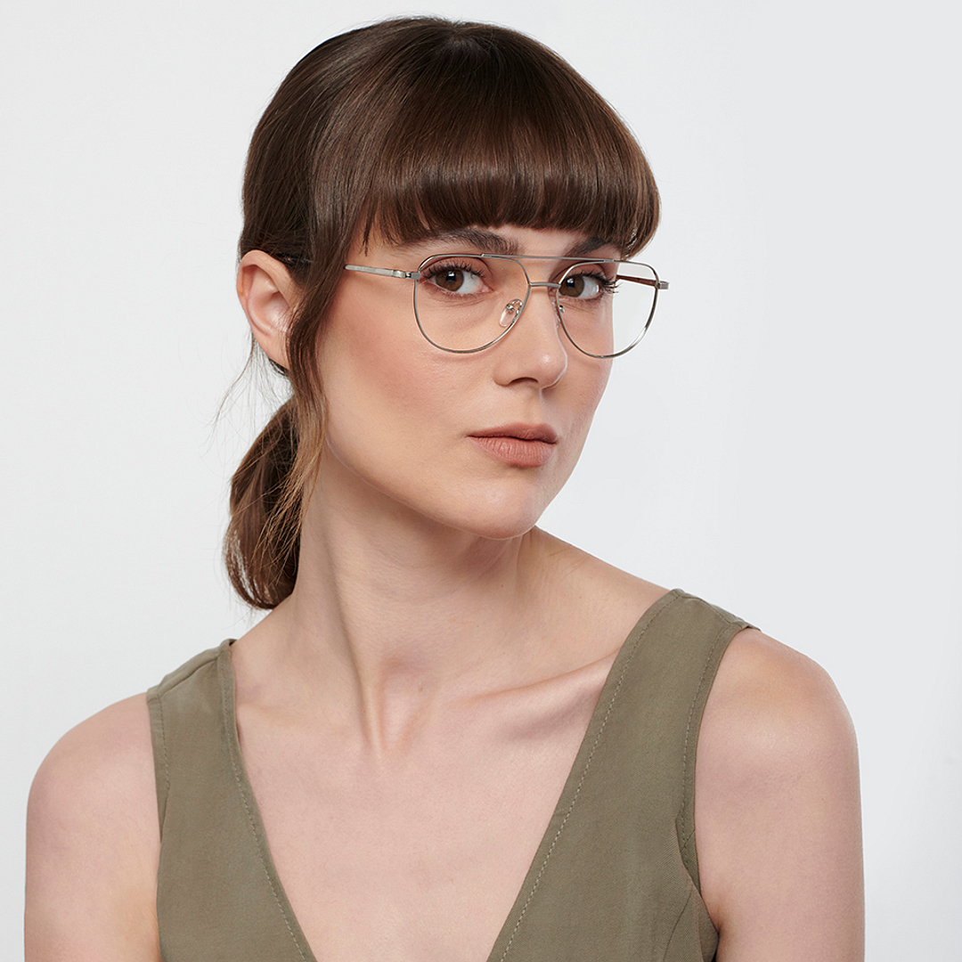 John Jacobs Online Silver Full Rim Aviator right side