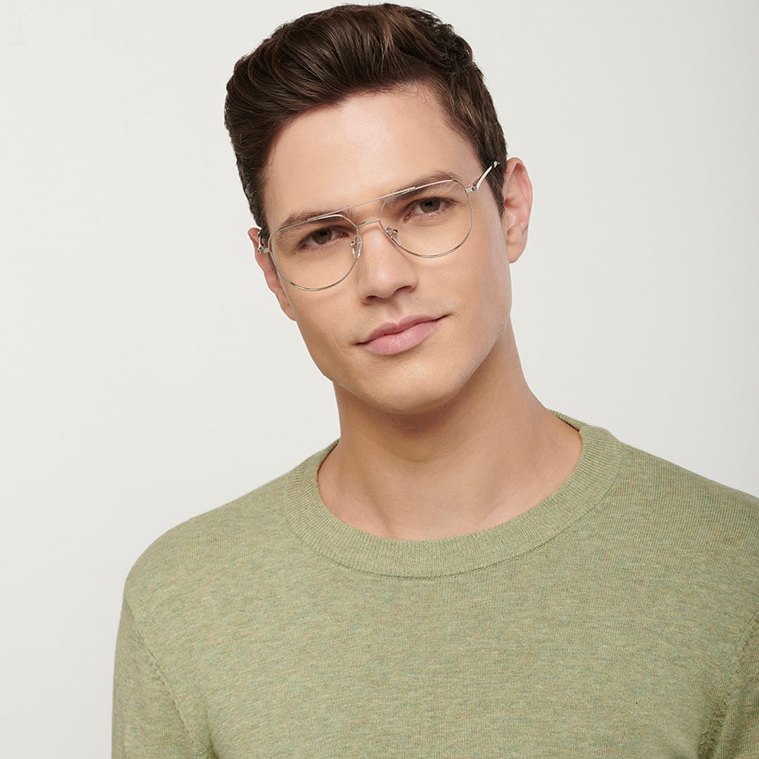 John Jacobs Online Silver Full Rim Aviator left side