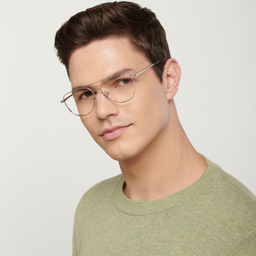 John Jacobs Online Silver Full Rim Aviator right side